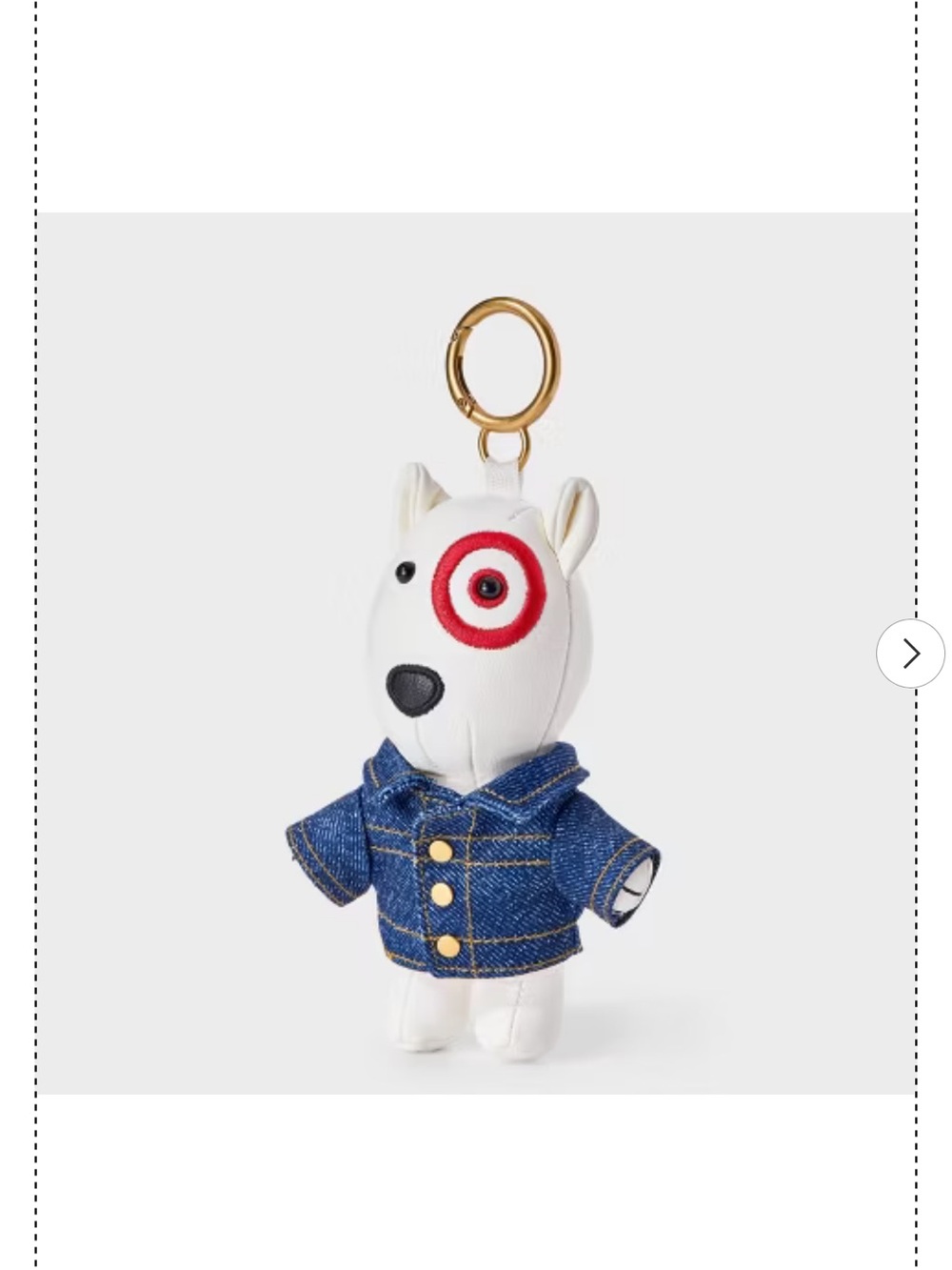 Target Bullseye Plush Keychain with Blue Denim Jacket